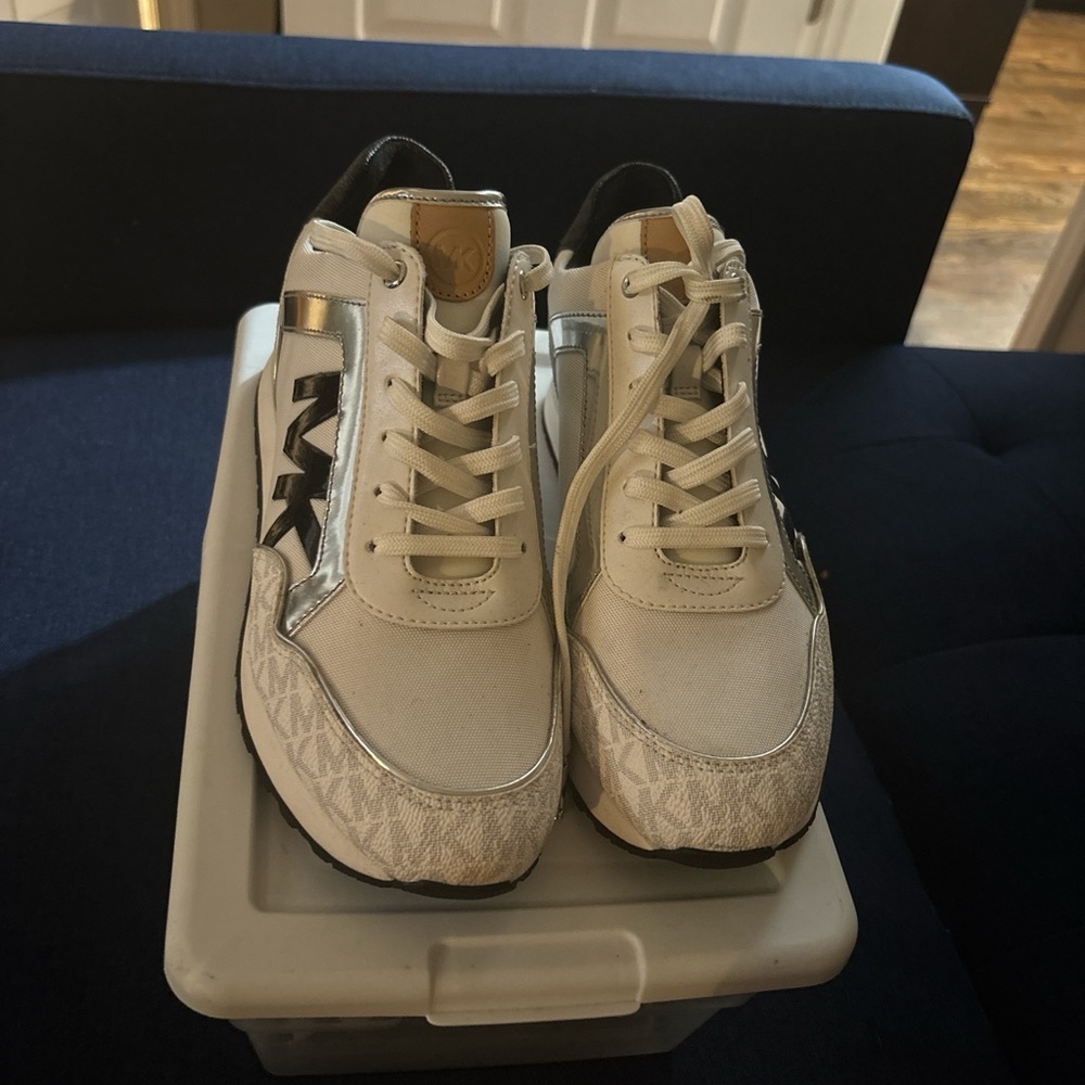 Michael Kors White and Black Sneakers